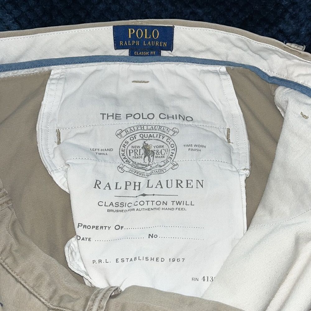 Tan Beige Polo Ralph Lauren Chino w/tag casual Casual summer pants 38 x 28” - Picture 7 of 11